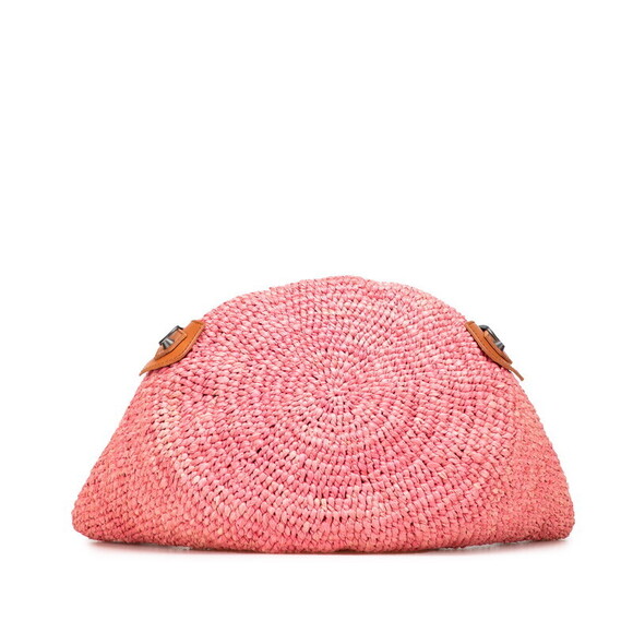 Balenciaga handbag basket bag pink brown raffia leather - Picture 3 of 9